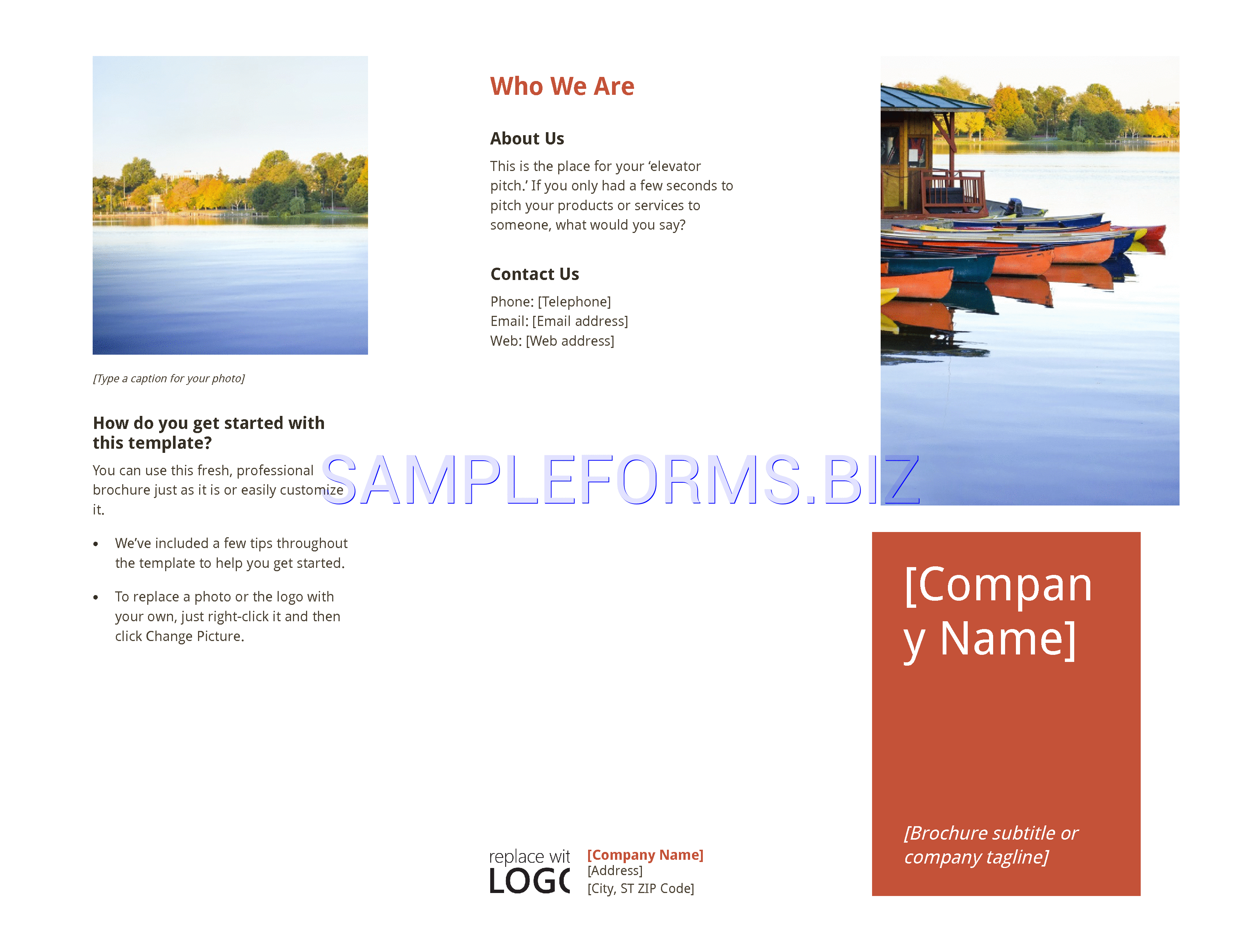 Preview free downloadable Brochure Template 5 in PDF (page 1)